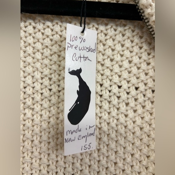 Nantucket Whaler Full Zip Up‎ Men’s Sweater - Cream - Size L - Picture 6 of 6